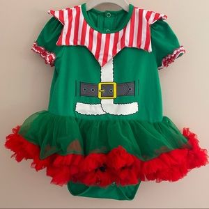 Christmas Baby TuTu Dress Green/Red Size 12-18 Months